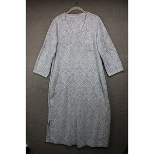 Miss Elaine Long Waffle Fleece Nightgown-Size Small-Very Soft-Pockets